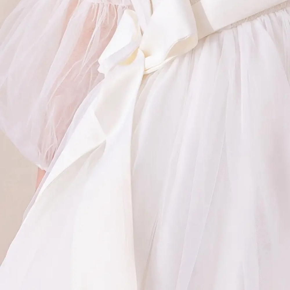 Girl's Luxury Bridal Formal White Dress - Picture 6 of 10